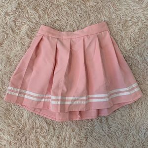 Pink striped school girl skirt
